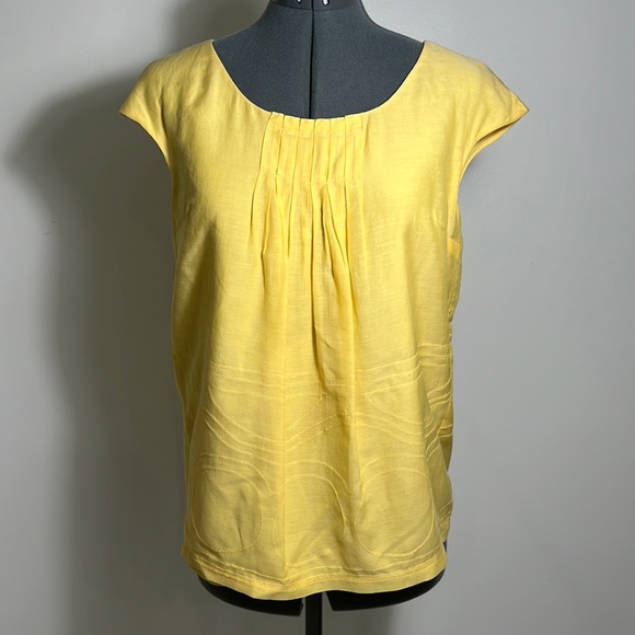 Vince XS Yellow Cap Sleeve Blouse - Picture 1 of 3